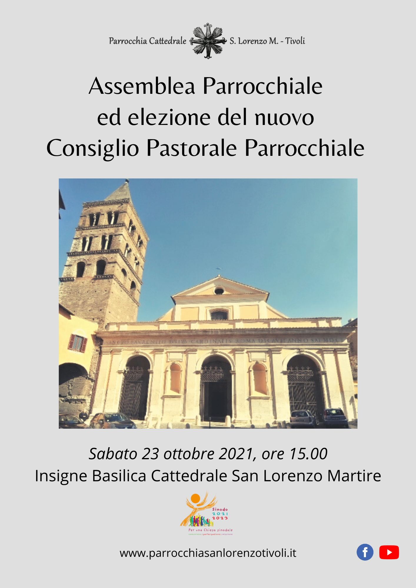 Assemblea Parrocchiale ed elezione del nuovo Consiglio Pastorale sabato 23 ottobre