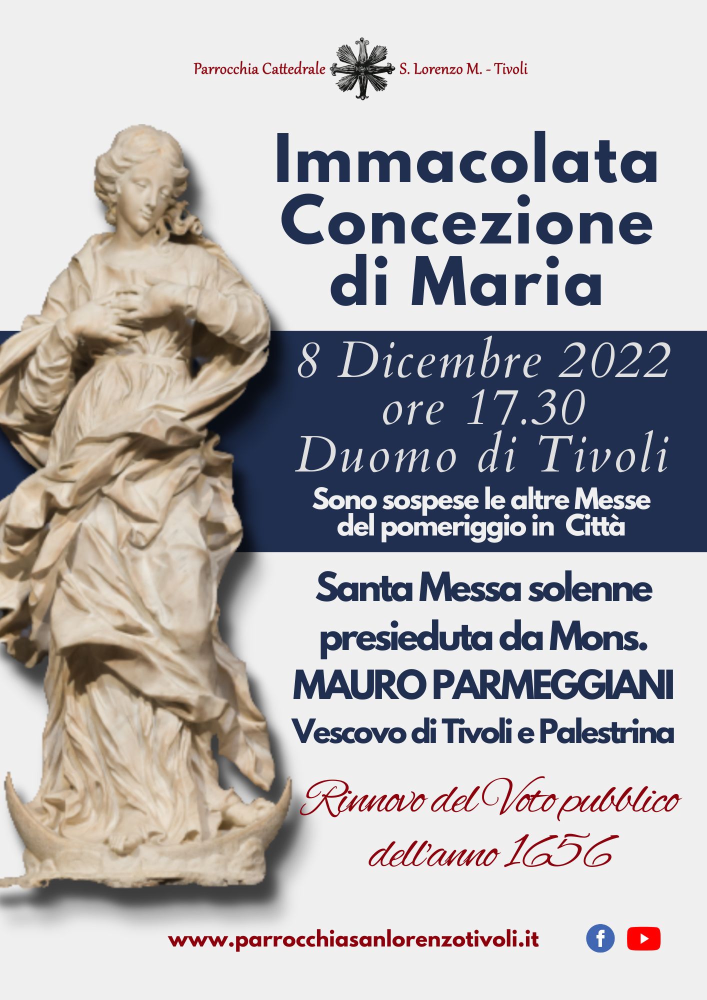 Festa dell’Immacolata in Duomo l’8 dicembre 2022 alle 17.30 con il Vescovo