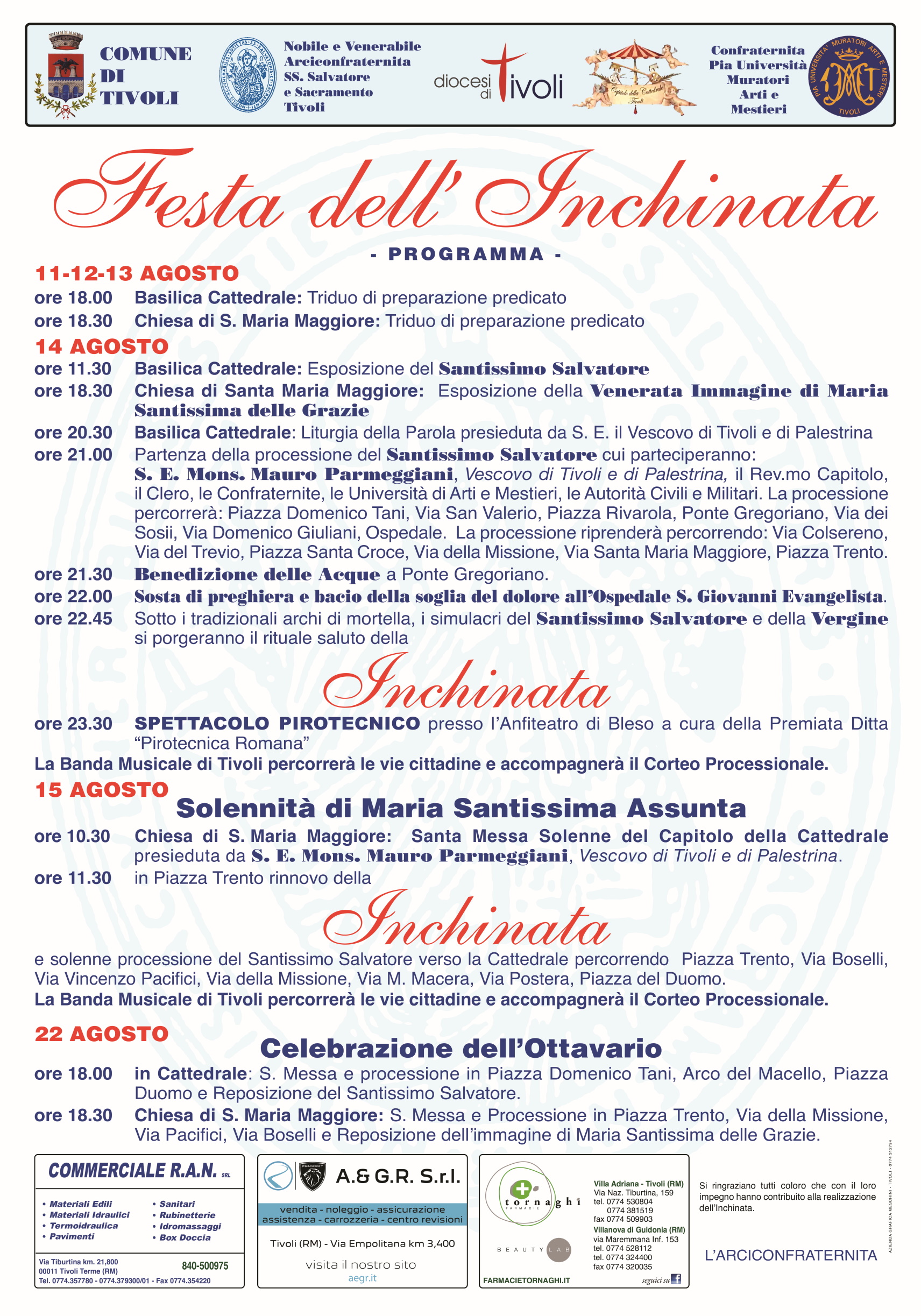 Festa dell’Inchinata 2023. Processione storica la sera del 14 agosto e spettacolo pirotecnico dalla Rocca Pia. Il Programma completo